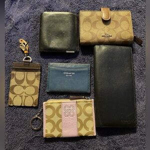 Lot of 6 Coach wallets  id holders etc men’s and women’s